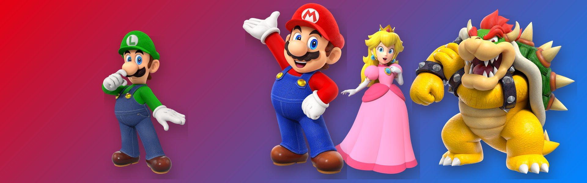 Mario, Luigi, Peach, Bowser y personajes del universo Nintendo